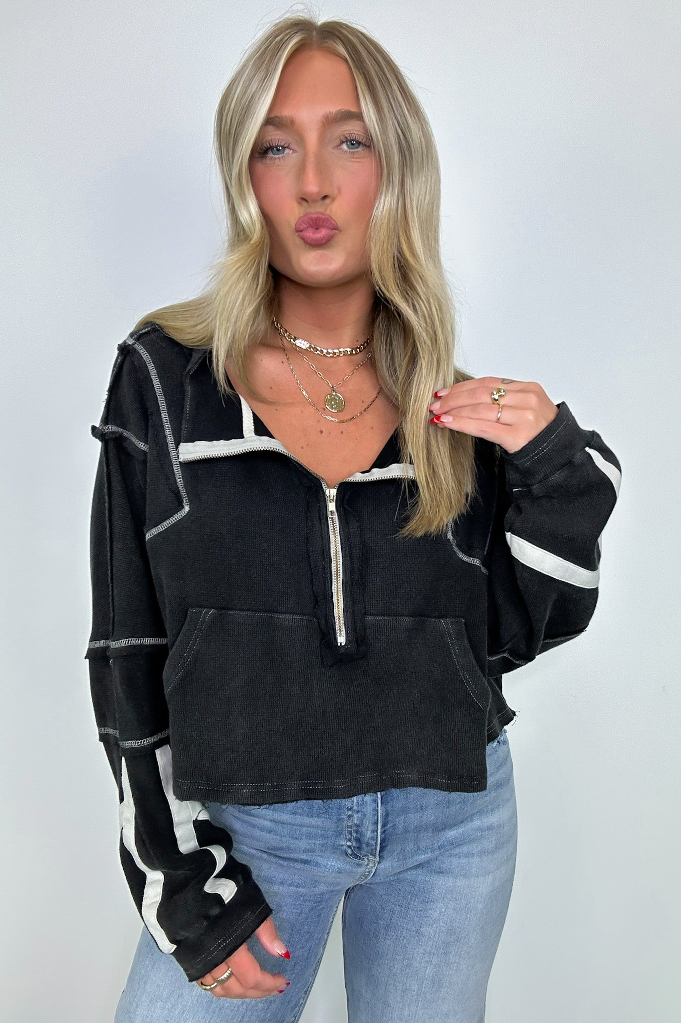  Marcy High Neck 1/2 Zip Top - BACK IN STOCK - Madison and Mallory