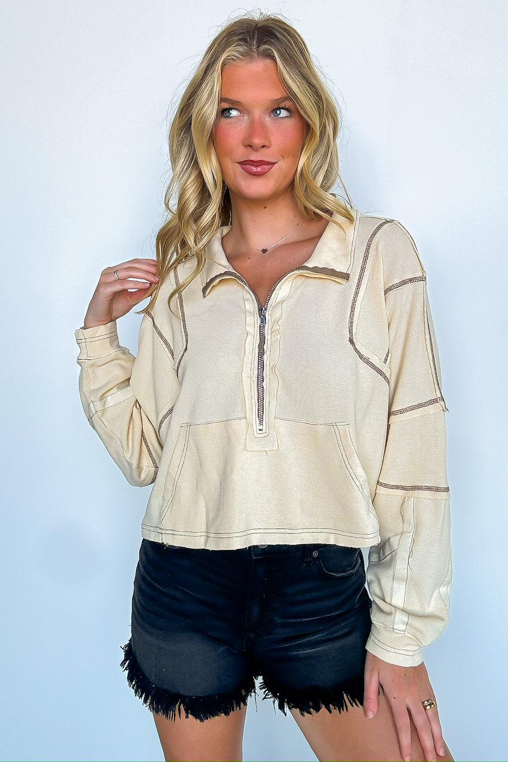 Marcy High Neck 1/2 Zip Top - BACK IN STOCK - Madison and Mallory