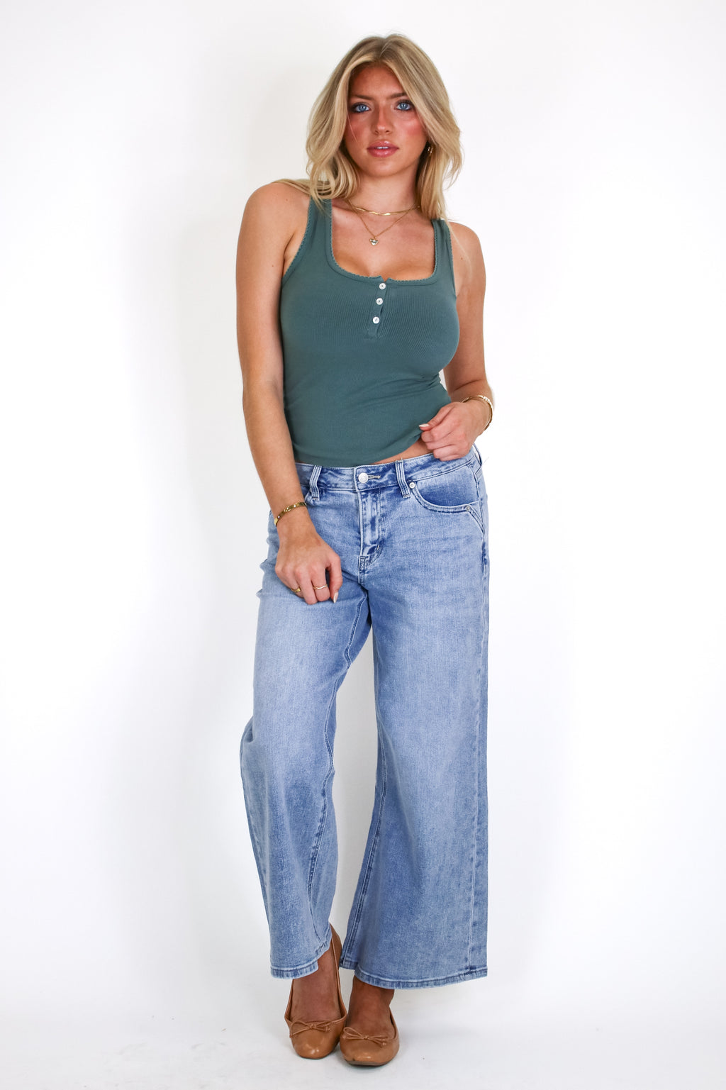 Maren Ribbed Scoop Neck Tank Top - Madison and Mallory