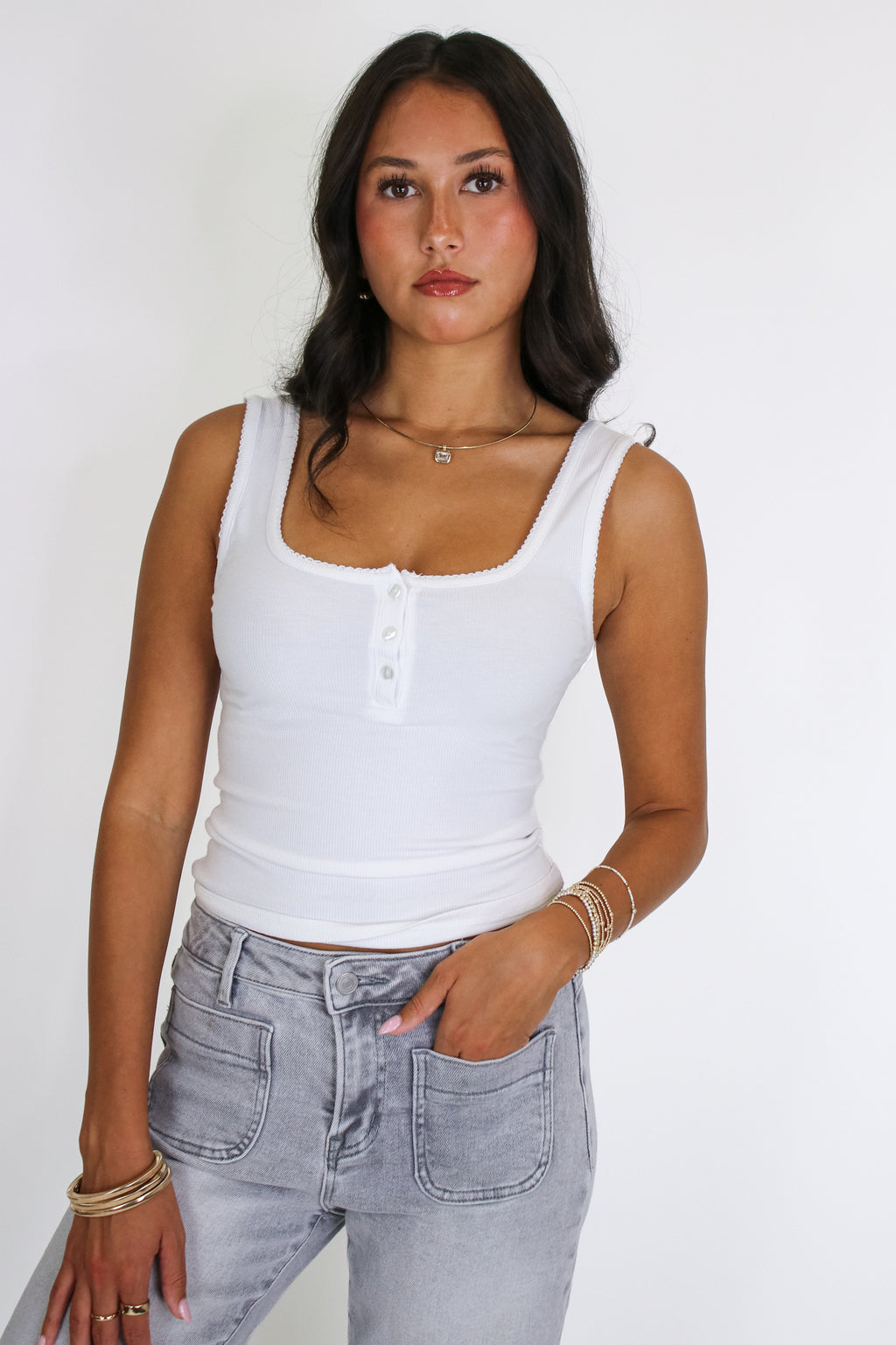 Maren Ribbed Scoop Neck Tank Top - Madison and Mallory