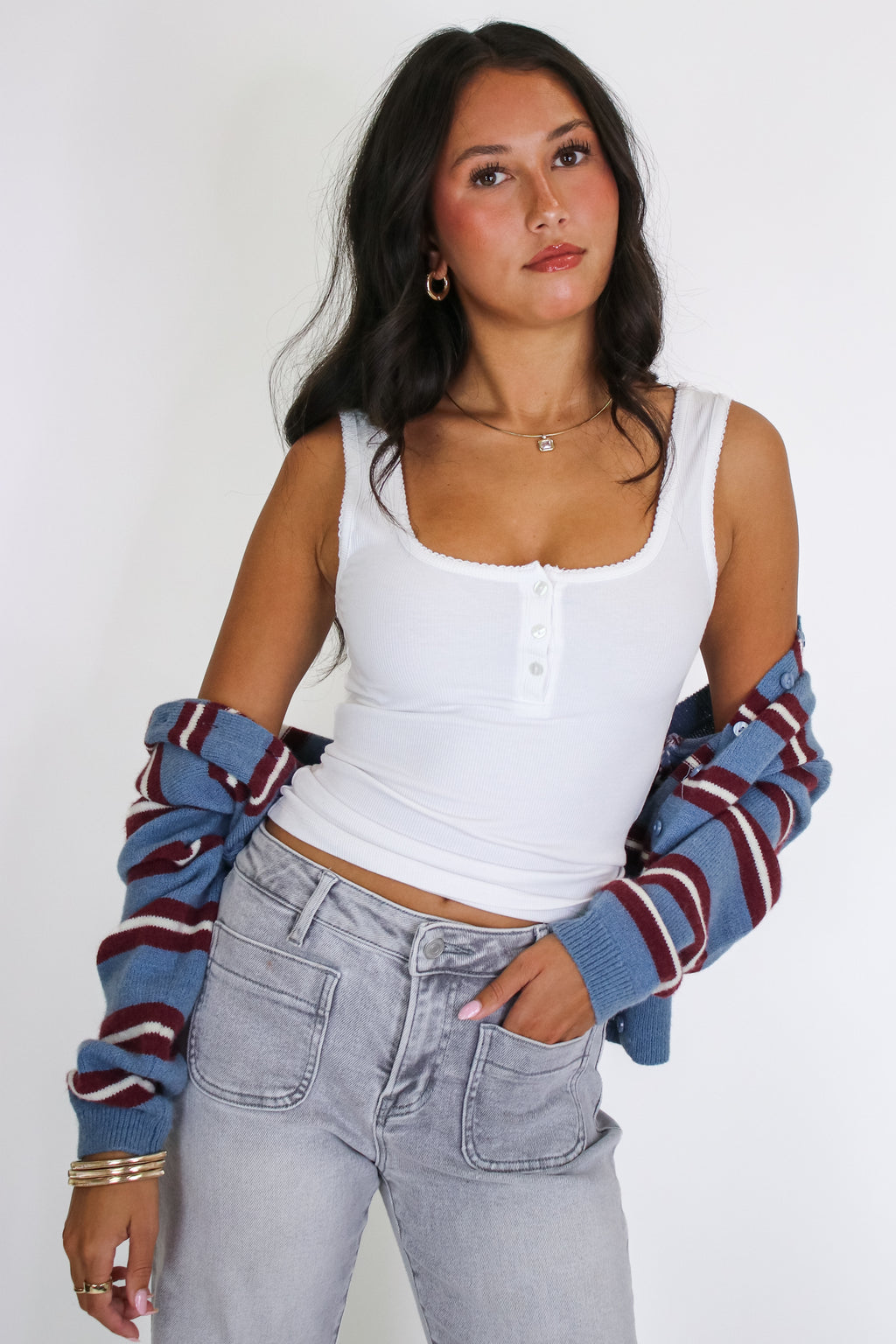 Maren Ribbed Scoop Neck Tank Top - Madison and Mallory