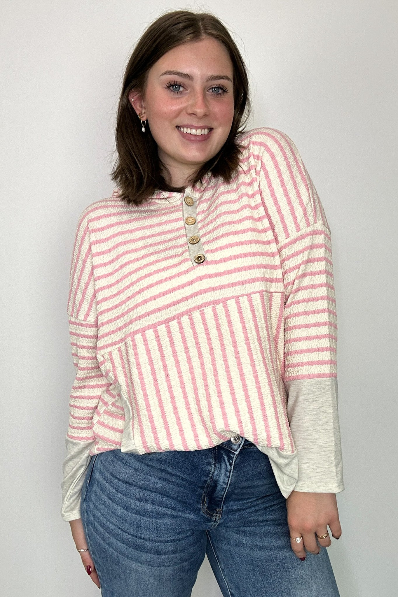  Margo Striped Hooded Pullover - Madison and Mallory