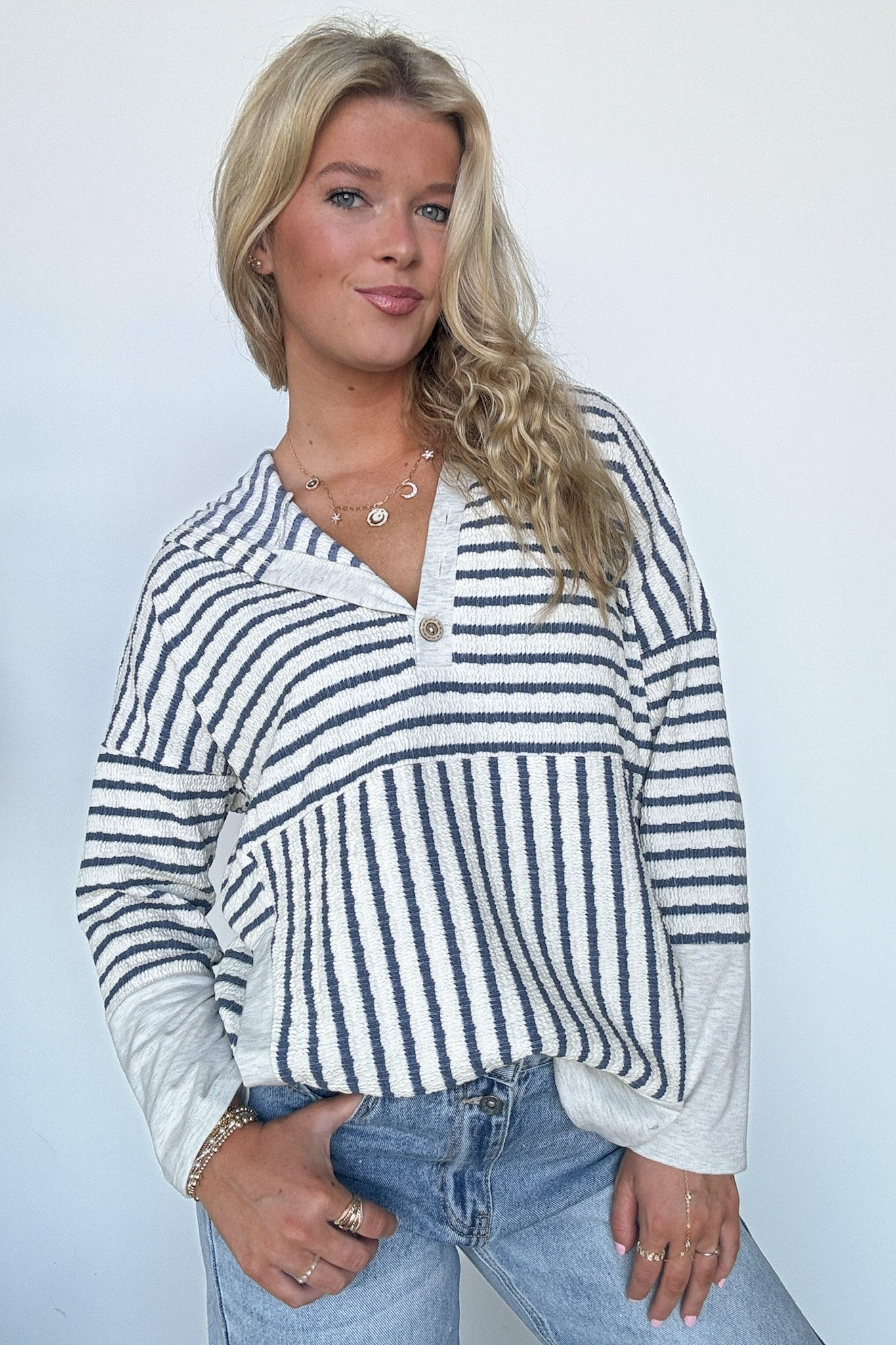  Margo Striped Hooded Pullover - Madison and Mallory