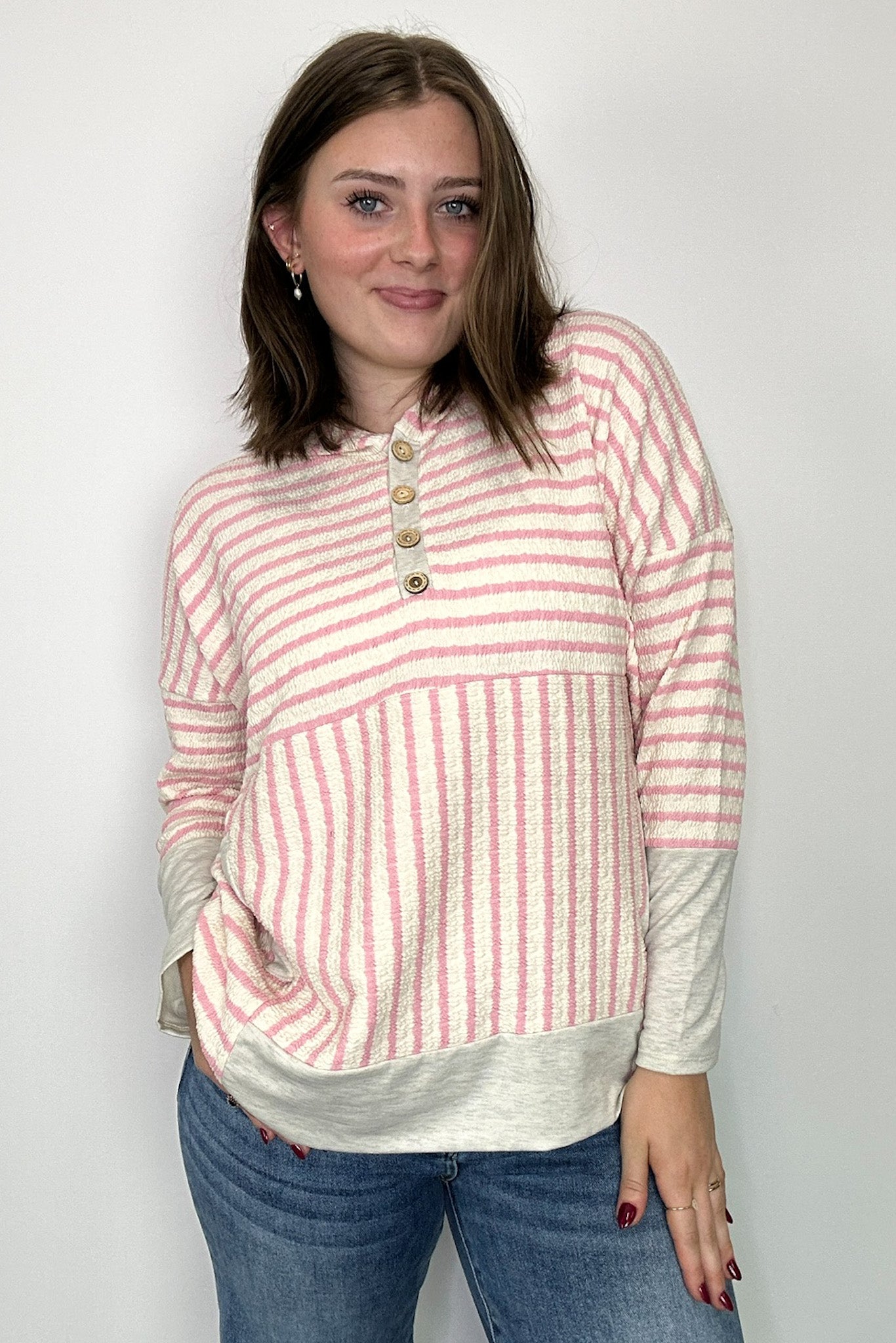  Margo Striped Hooded Pullover - Madison and Mallory