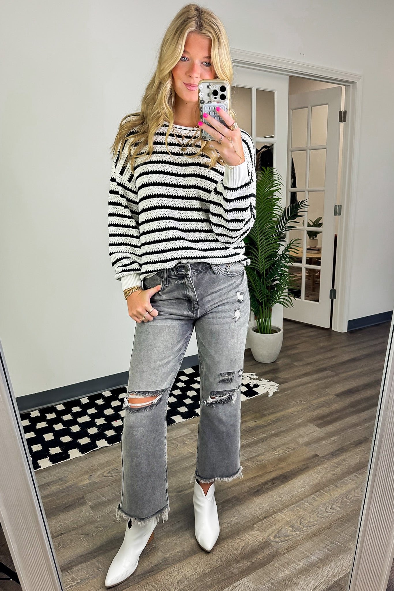 Marianna Striped Knit Relaxed Sweater - FINAL SALE - Madison and Mallory