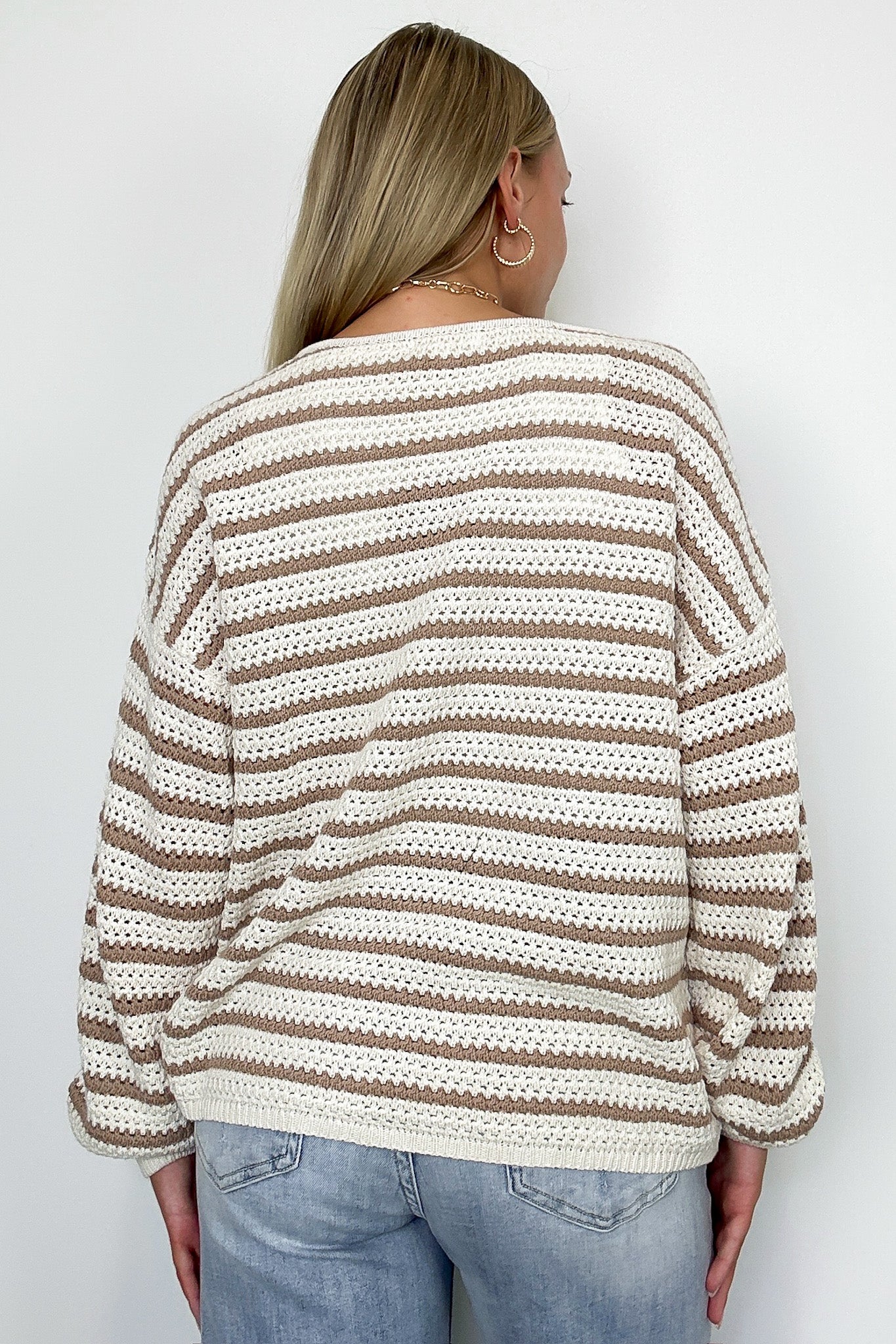 Marianna Striped Knit Relaxed Sweater - FINAL SALE - Madison and Mallory