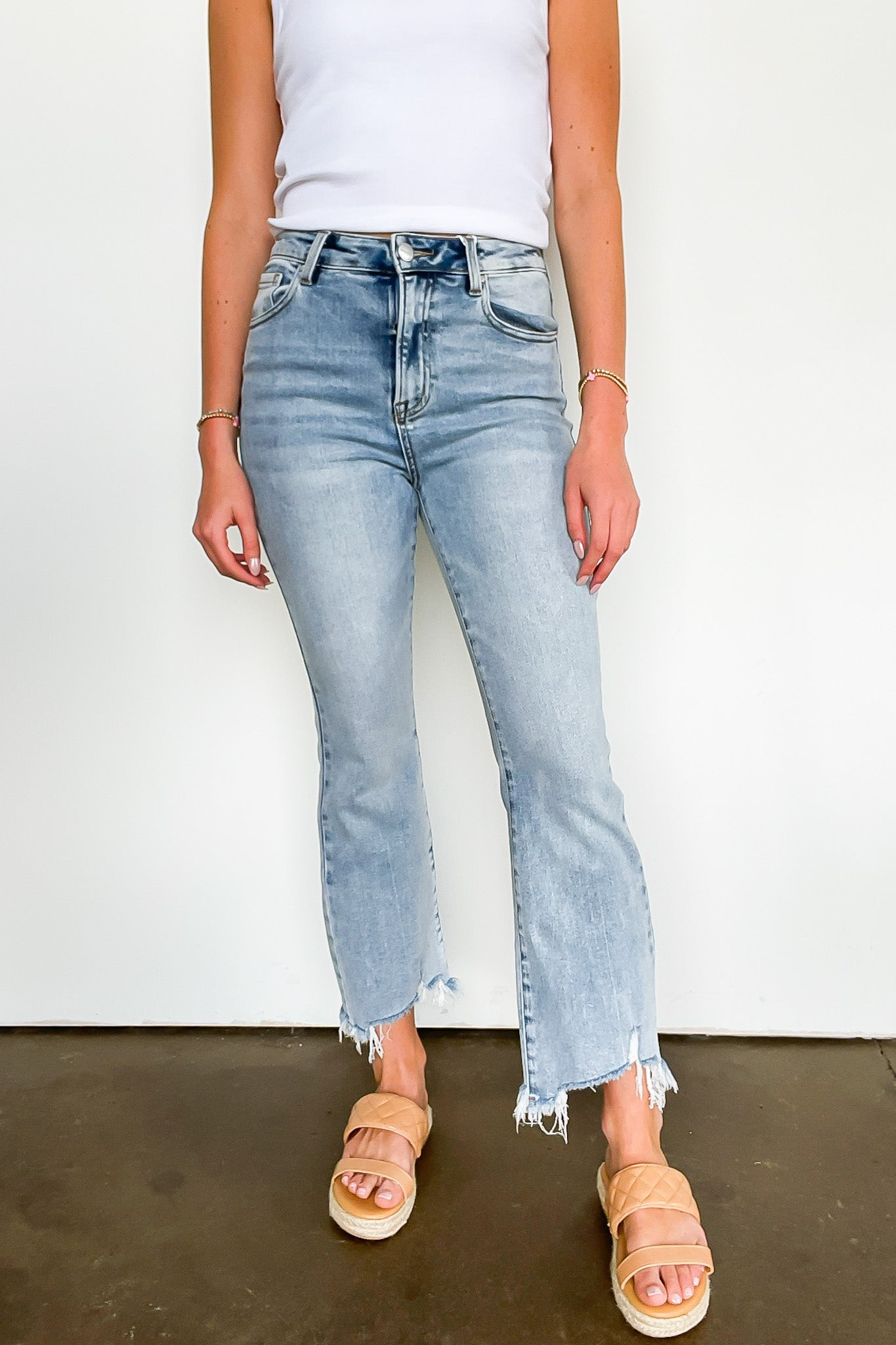 1 / Light Maribel High Rise Cropped Flare Jeans - Madison and Mallory