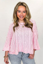 Mariner Weave Knitted Sailors Knot Round Neck Sweater - Madison and Mallory