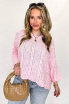 Mariner Weave Knitted Sailors Knot Round Neck Sweater - Madison and Mallory