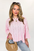 Mariner Weave Knitted Sailors Knot Round Neck Sweater - Madison and Mallory