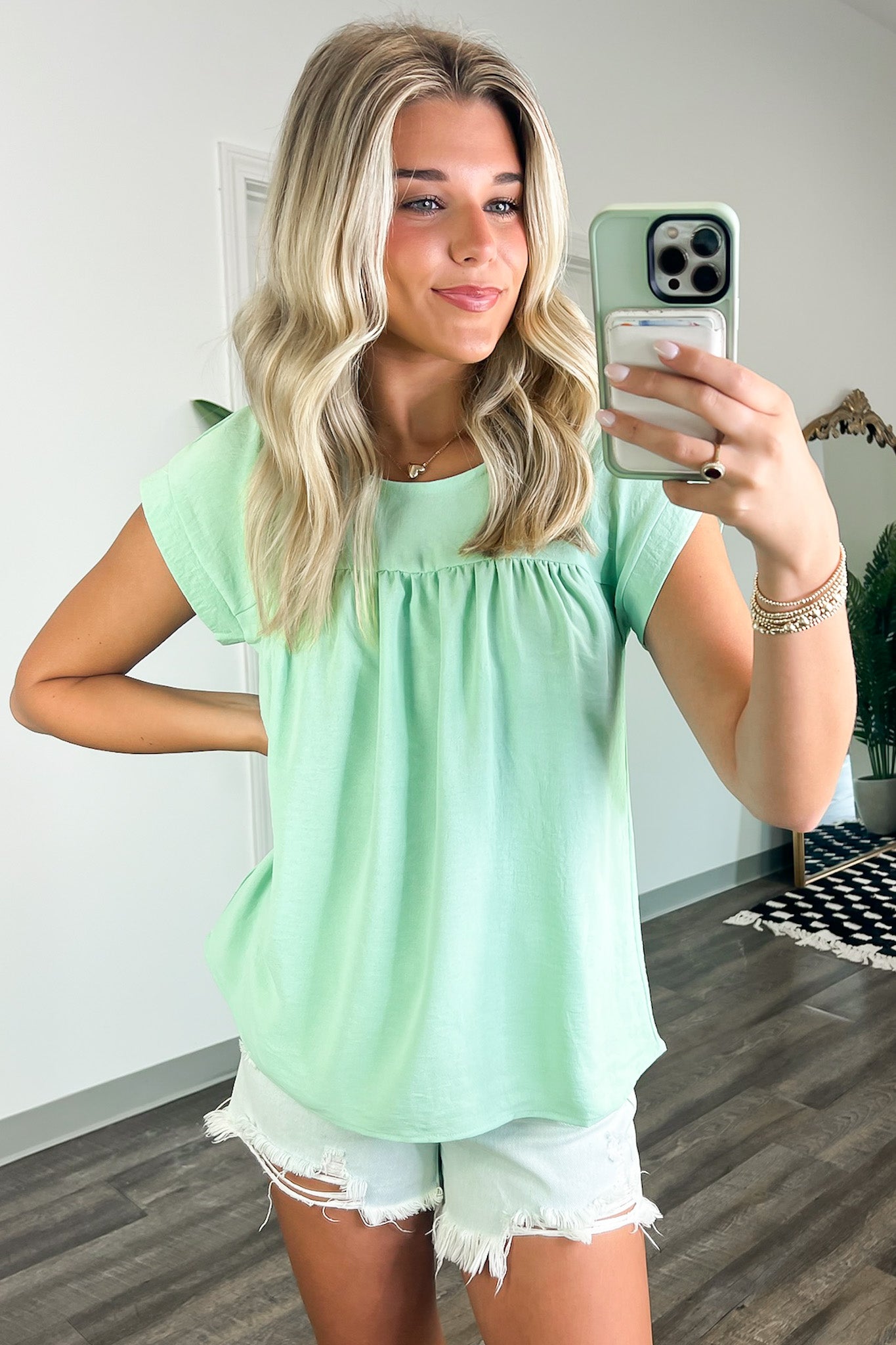  Marinete Short Sleeve Babydoll Top - BACK IN STOCK - Madison and Mallory