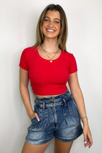 Marisah Ribbed Short Sleeve Top - FINAL SALE - Madison and Mallory