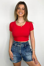 Marisah Ribbed Short Sleeve Top - FINAL SALE - Madison and Mallory