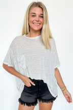 Marisol Burnout Wash Oversized Pocket Top - BACK IN STOCK - Madison and Mallory