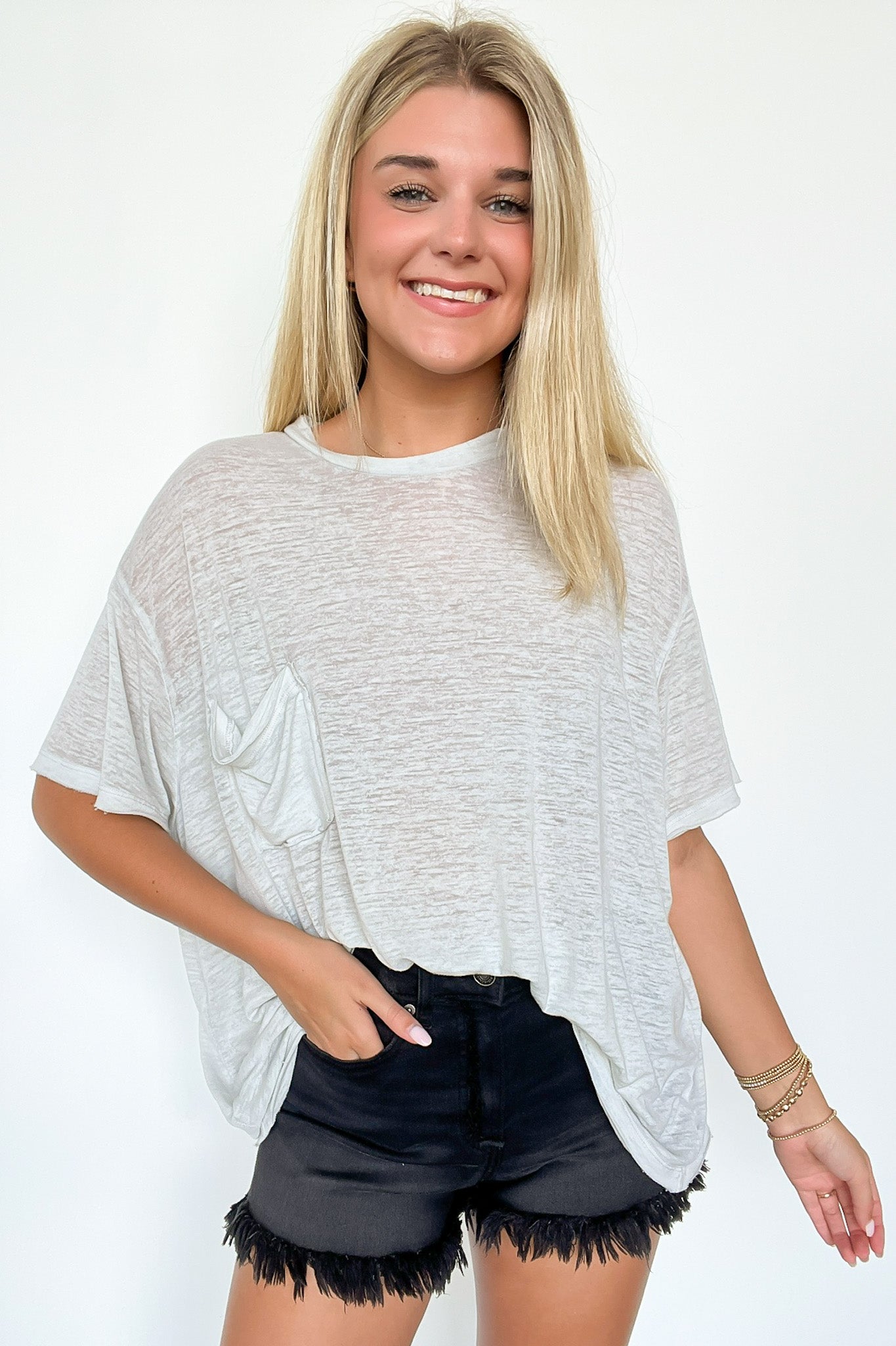 Marisol Burnout Wash Oversized Pocket Top - BACK IN STOCK - Madison and Mallory