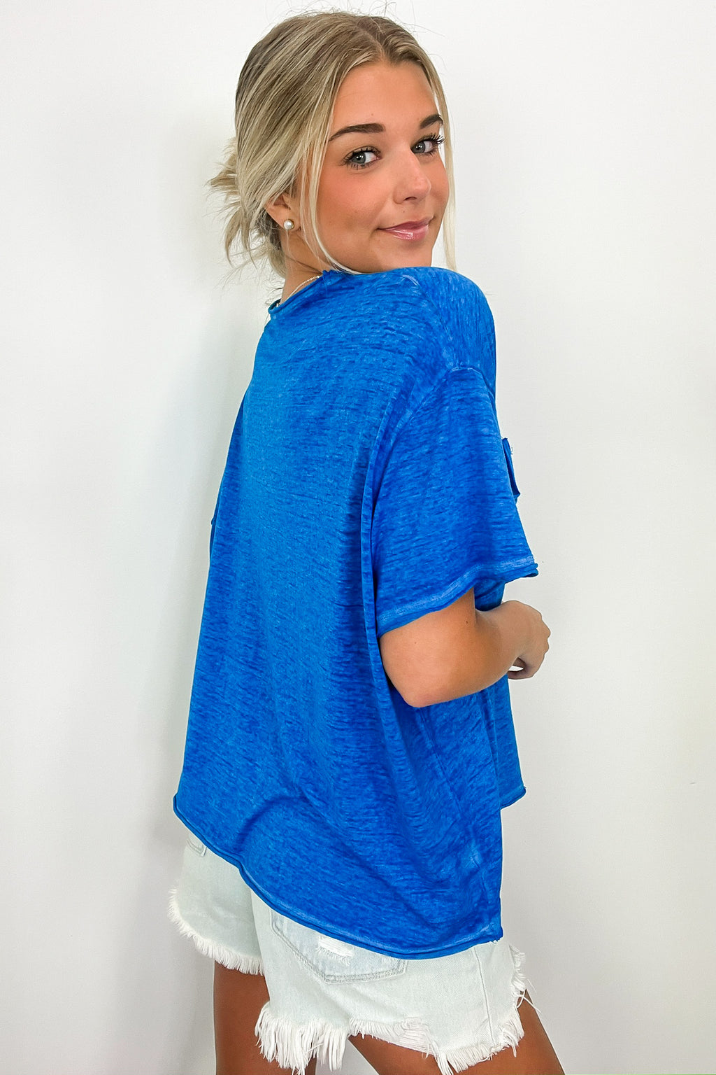 Marisol Burnout Wash Oversized Pocket Top - BACK IN STOCK - Madison and Mallory