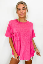 Marisol Burnout Wash Semi-Sheer Oversized Pocket Top - BACK IN STOCK - Madison and Mallory