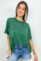 Marisol Burnout Wash Semi-Sheer Oversized Pocket Top - BACK IN STOCK - Madison and Mallory