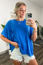 Marisol Burnout Wash Semi-Sheer Oversized Pocket Top - BACK IN STOCK - Madison and Mallory