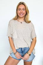 Marisol Burnout Wash Semi-Sheer Oversized Pocket Top - BACK IN STOCK - Madison and Mallory