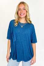 Marisol Burnout Wash Semi-Sheer Oversized Pocket Top - BACK IN STOCK - Madison and Mallory