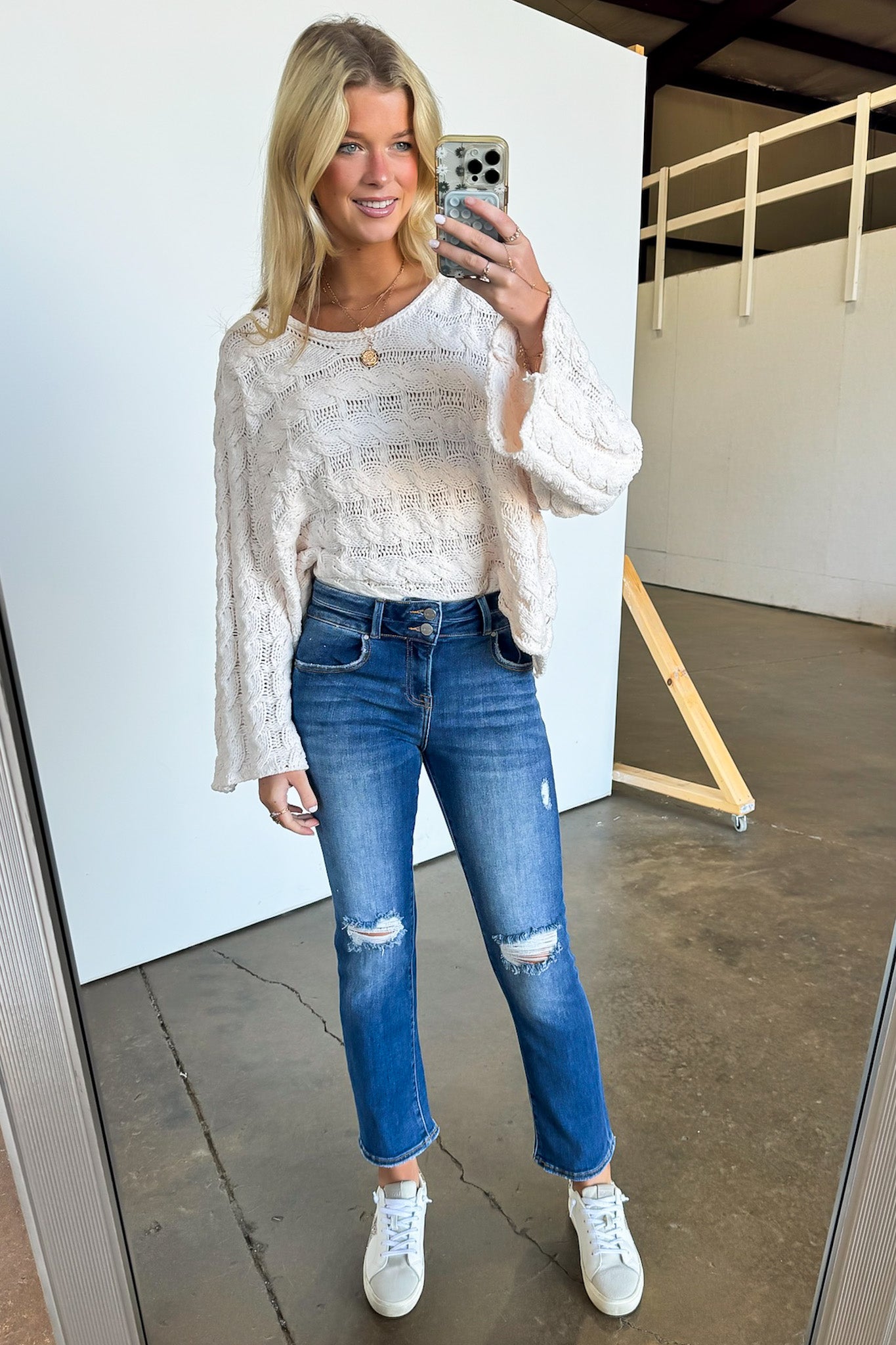  Marisse High Rise Distressed Slim Straight Jeans - Madison and Mallory