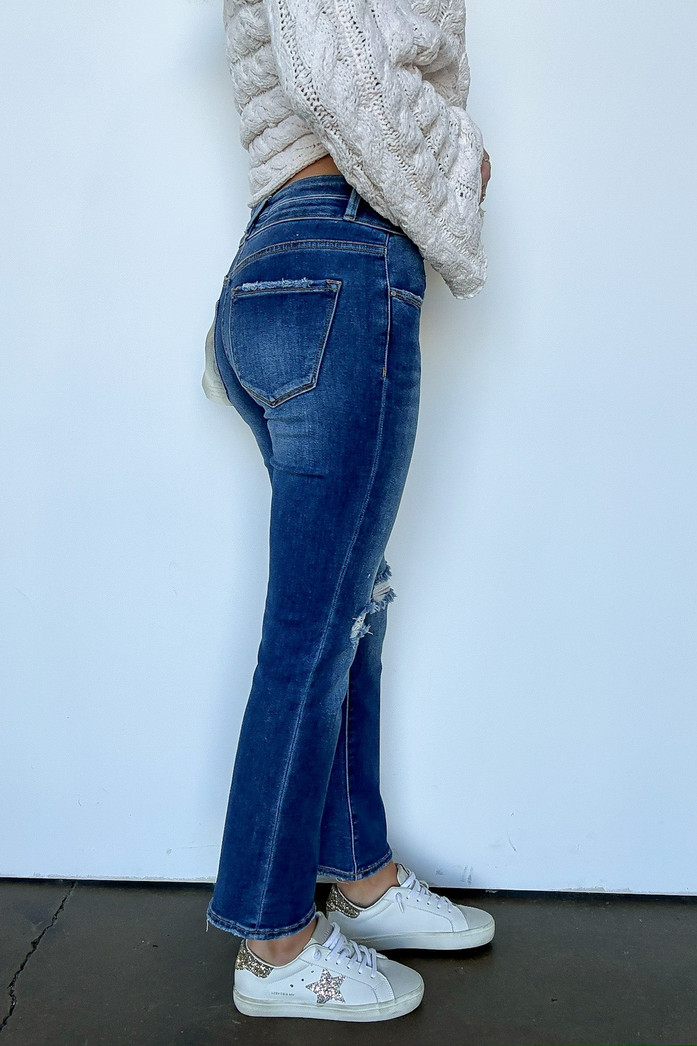  Marisse High Rise Distressed Slim Straight Jeans - Madison and Mallory