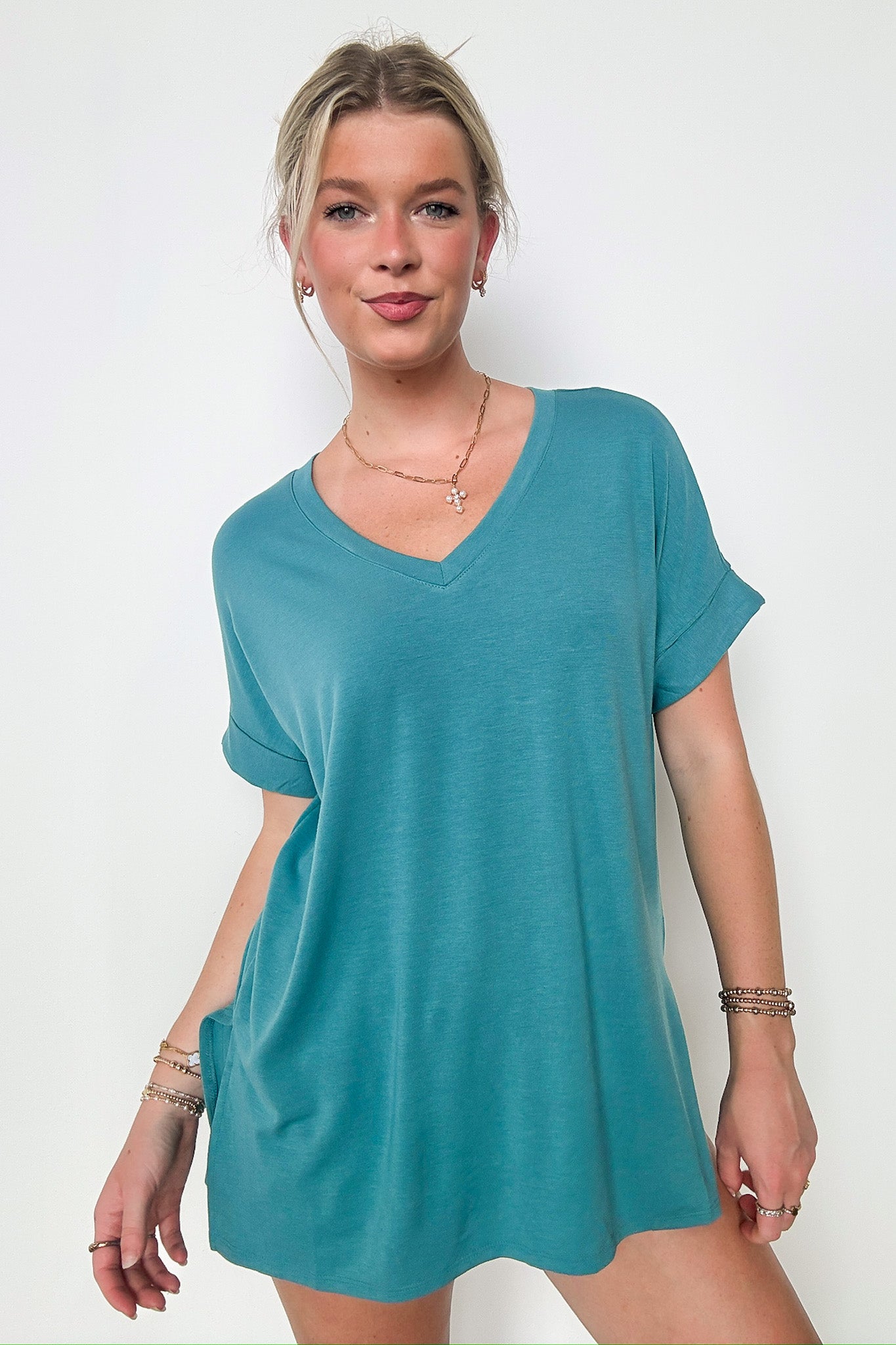  Mariza Rolled Sleeve Top - BACK IN STOCK - Madison and Mallory