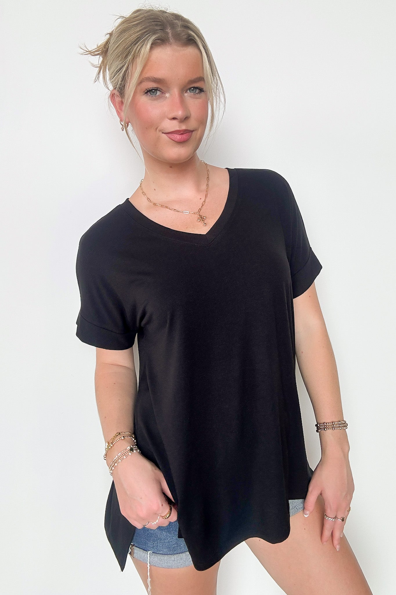  Mariza Rolled Sleeve Top - BACK IN STOCK - Madison and Mallory