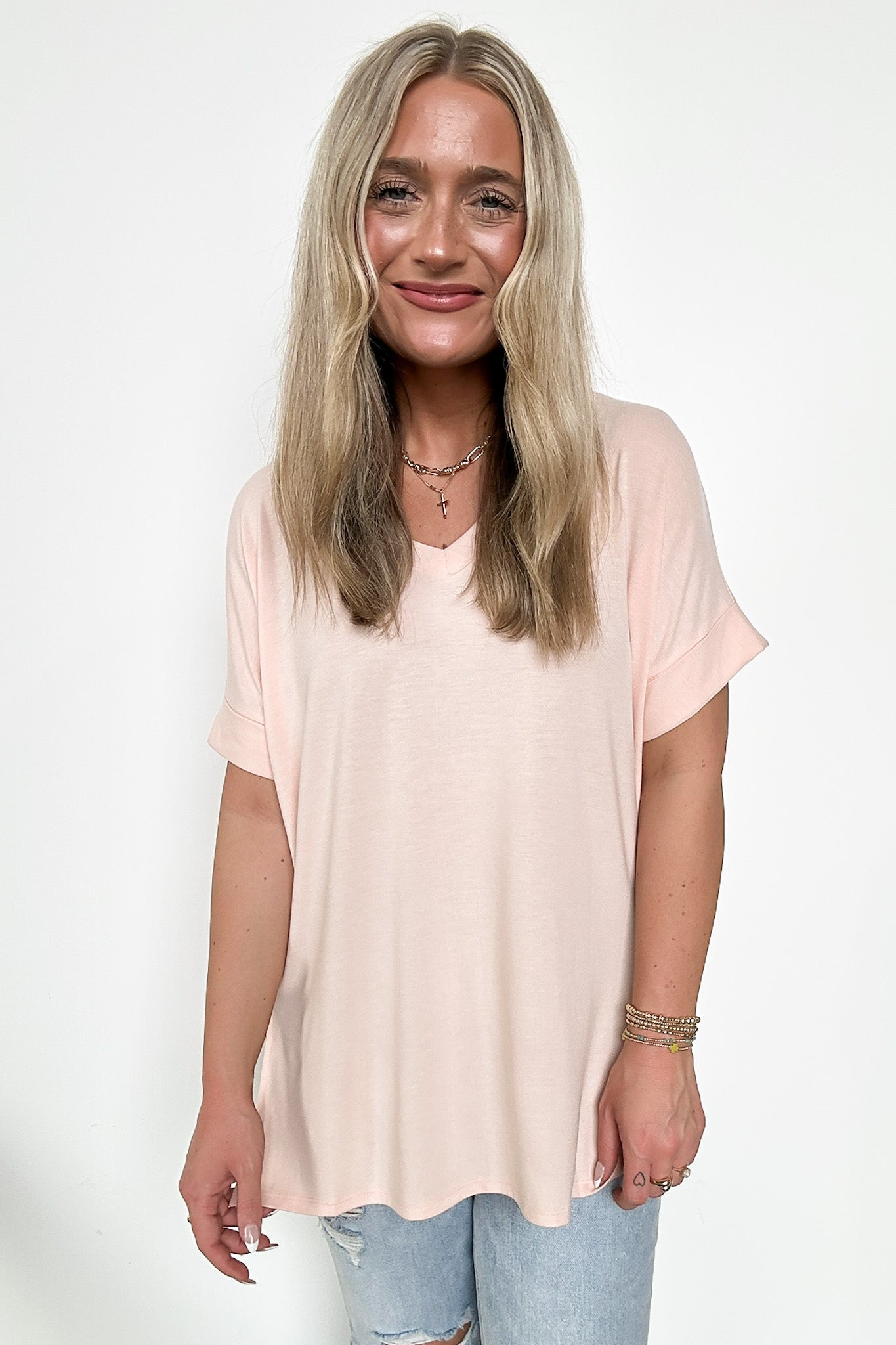  Mariza Rolled Sleeve Top - BACK IN STOCK - Madison and Mallory