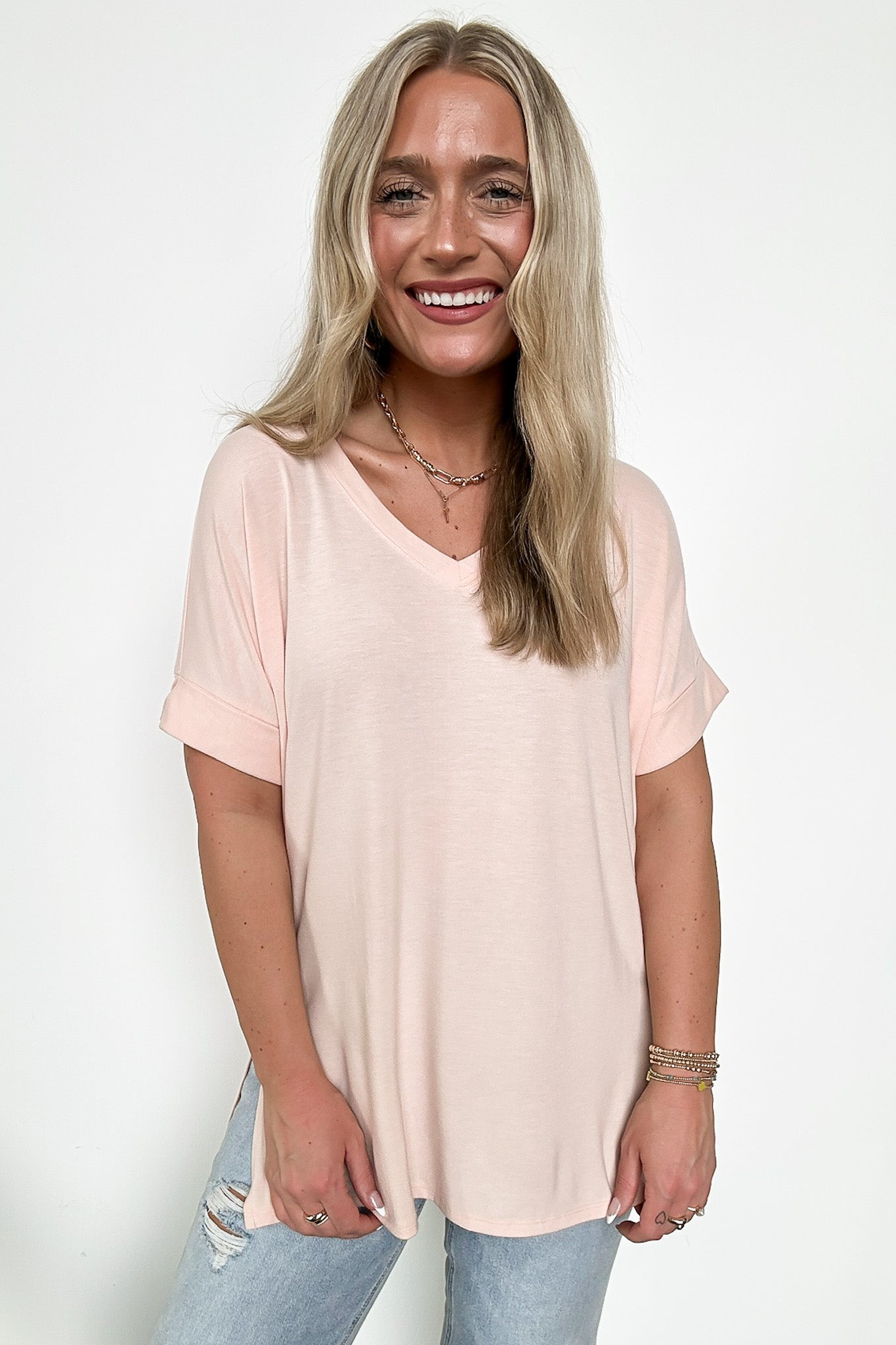  Mariza Rolled Sleeve Top - BACK IN STOCK - Madison and Mallory