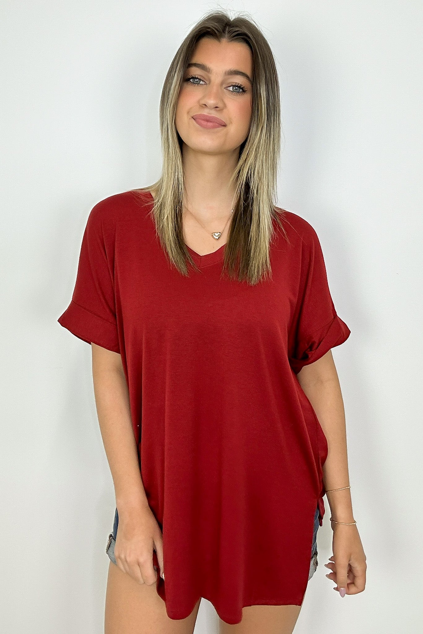  Mariza Rolled Sleeve Top - BACK IN STOCK - Madison and Mallory