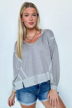 Marleigh Contrast Trim Relaxed Hooded Pullover - BACK IN STOCK - Madison and Mallory