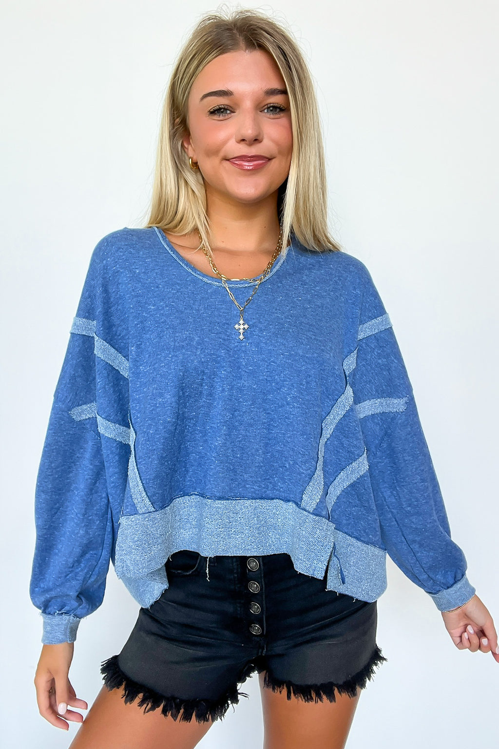 Marleigh Contrast Trim Relaxed Hooded Pullover - BACK IN STOCK - Madison and Mallory