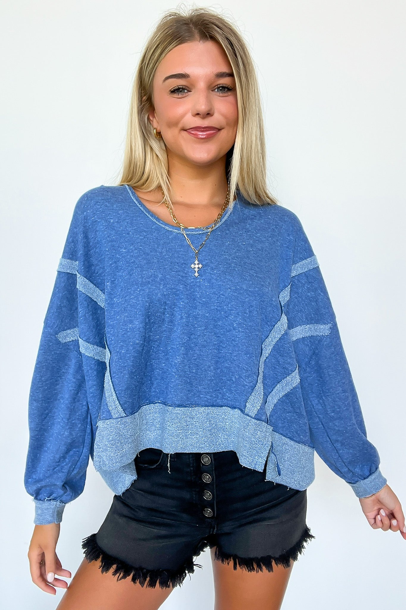 Marleigh Contrast Trim Relaxed Hooded Pullover - BACK IN STOCK - Madison and Mallory