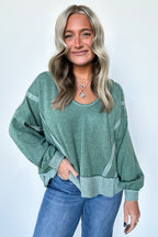 Marleigh Contrast Trim Relaxed Hooded Pullover - BACK IN STOCK - Madison and Mallory
