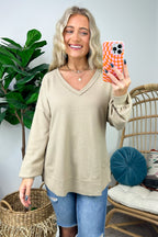  Marlenis Elbow Patched Casual Knit Top - FINAL SALE - Madison and Mallory