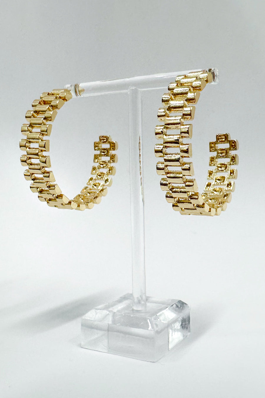  Marvelous Icon Watch Chain Wide Hoops - Madison and Mallory
