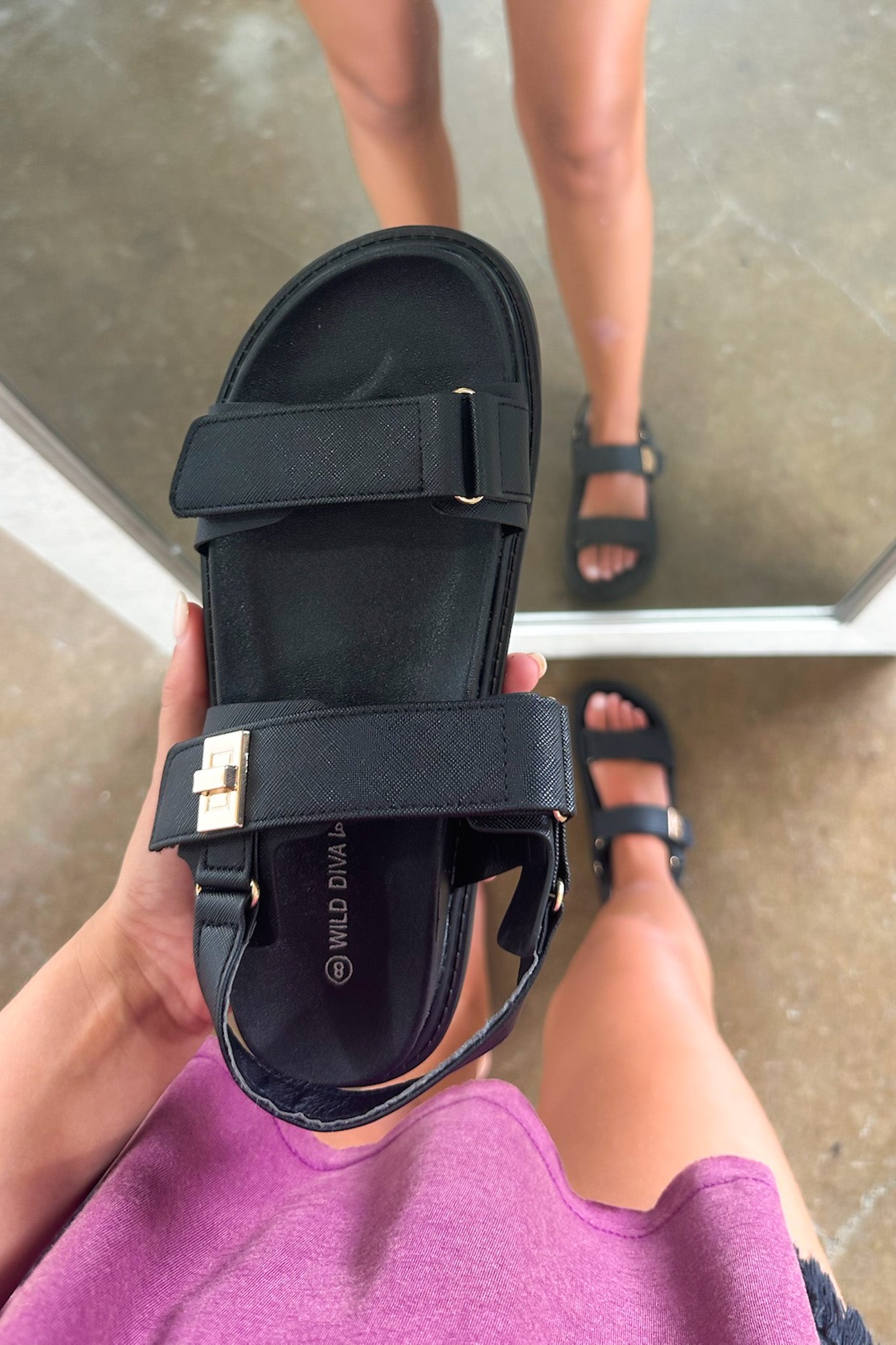  Mayara Flatform Double Buckle Sandals - Madison and Mallory