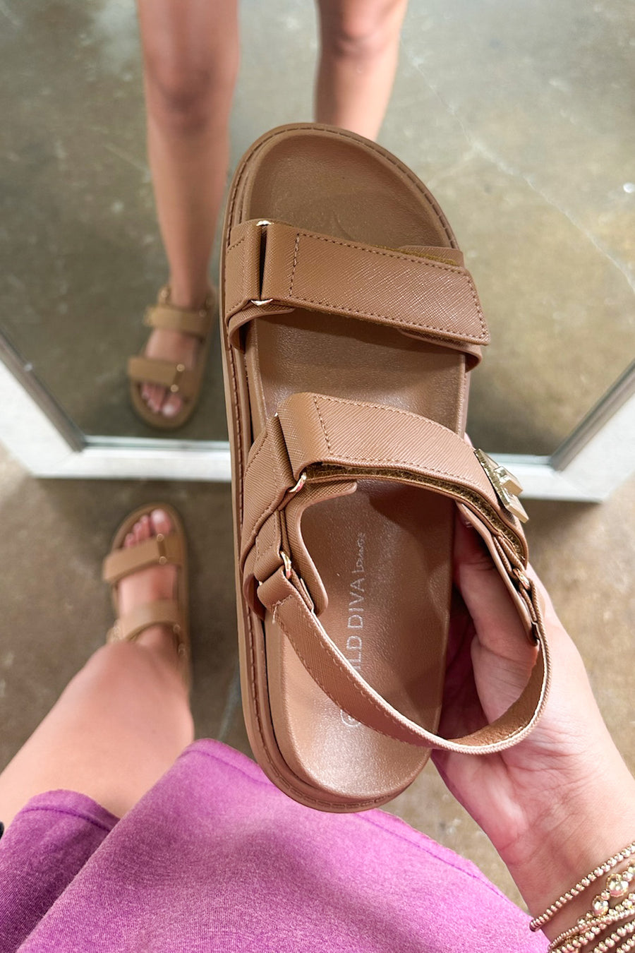  Mayara Flatform Double Buckle Sandals - Madison and Mallory