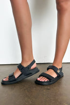 Black / 5 Mayara Flatform Double Buckle Sandals - FINAL SALE - Madison and Mallory