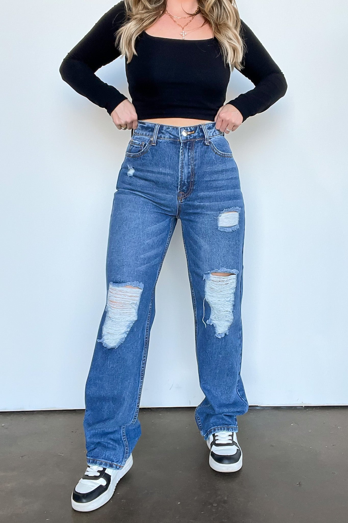  Mcklaye High Waist Distressed Jeans - Madison and Mallory