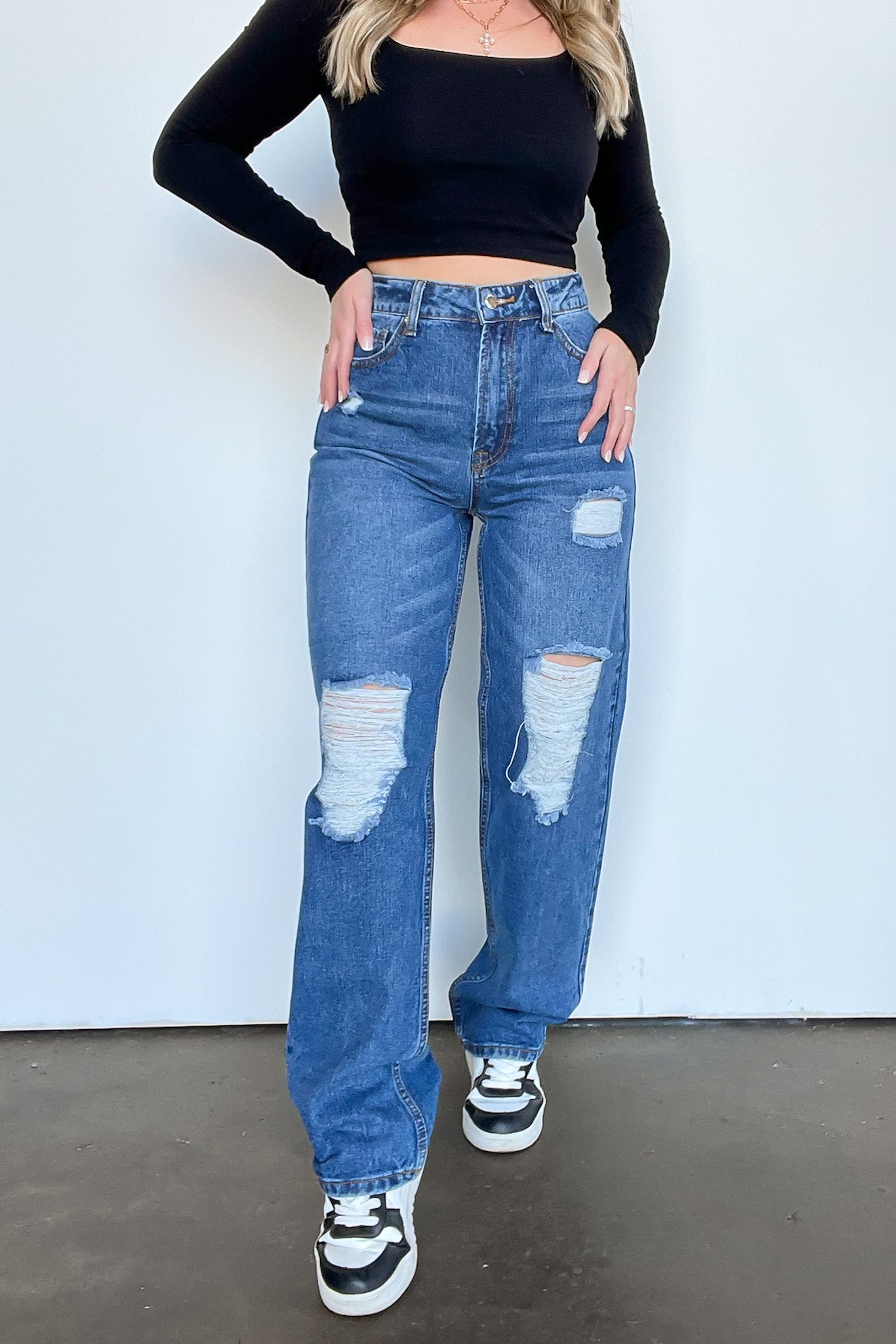  Mcklaye High Waist Distressed Jeans - Madison and Mallory