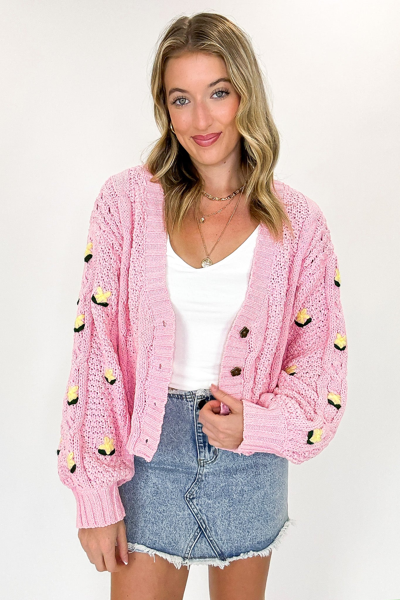 Meadow Mood Floral Embroidered Oversized Cardigan - Madison and Mallory