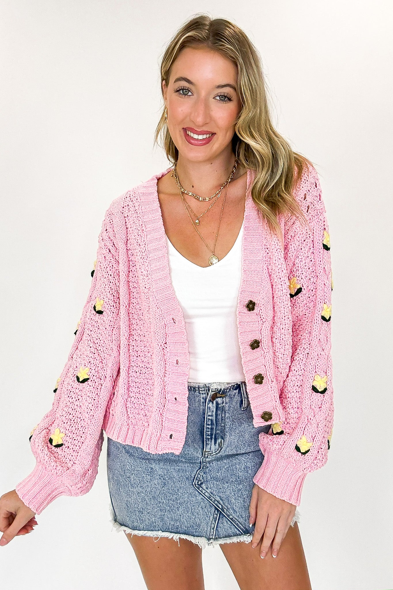 Meadow Mood Floral Embroidered Oversized Cardigan - Madison and Mallory