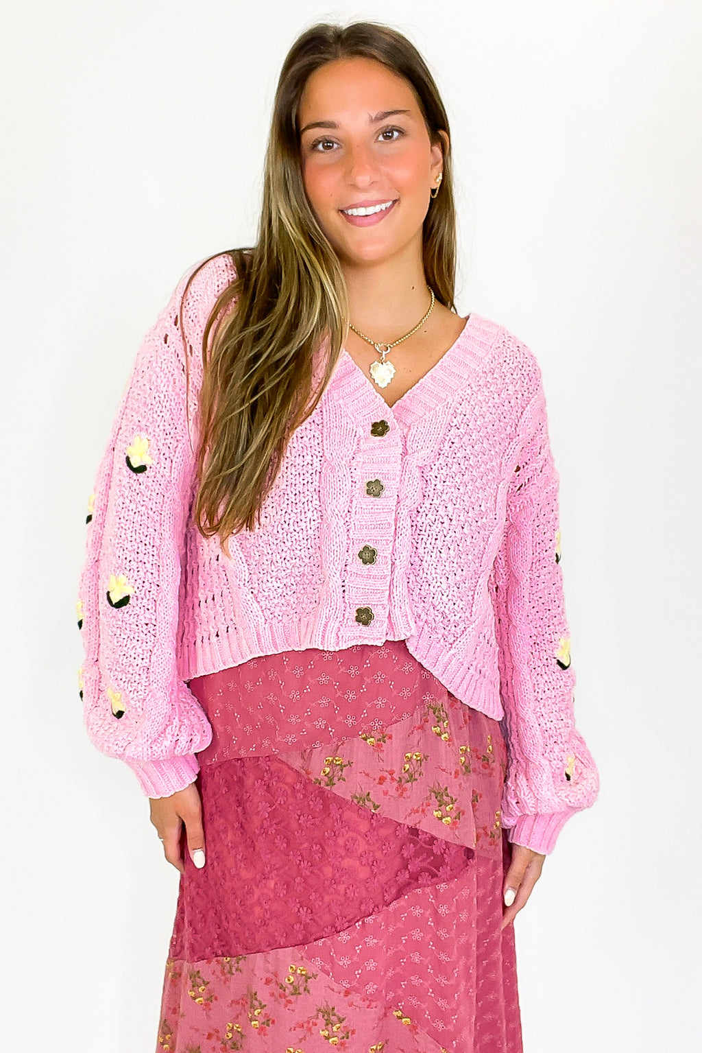 Meadow Mood Floral Embroidered Oversized Cardigan - Madison and Mallory