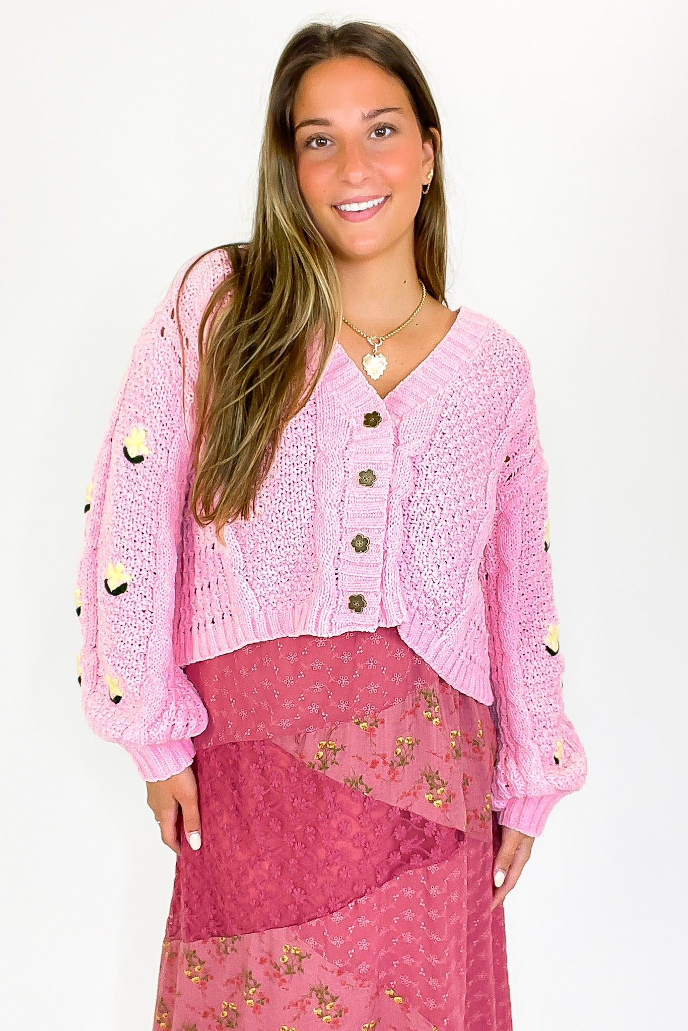 Meadow Mood Floral Embroidered Oversized Cardigan - Madison and Mallory