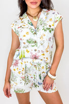 Meadow Trail Print Button Down and Shorts Set - Madison and Mallory