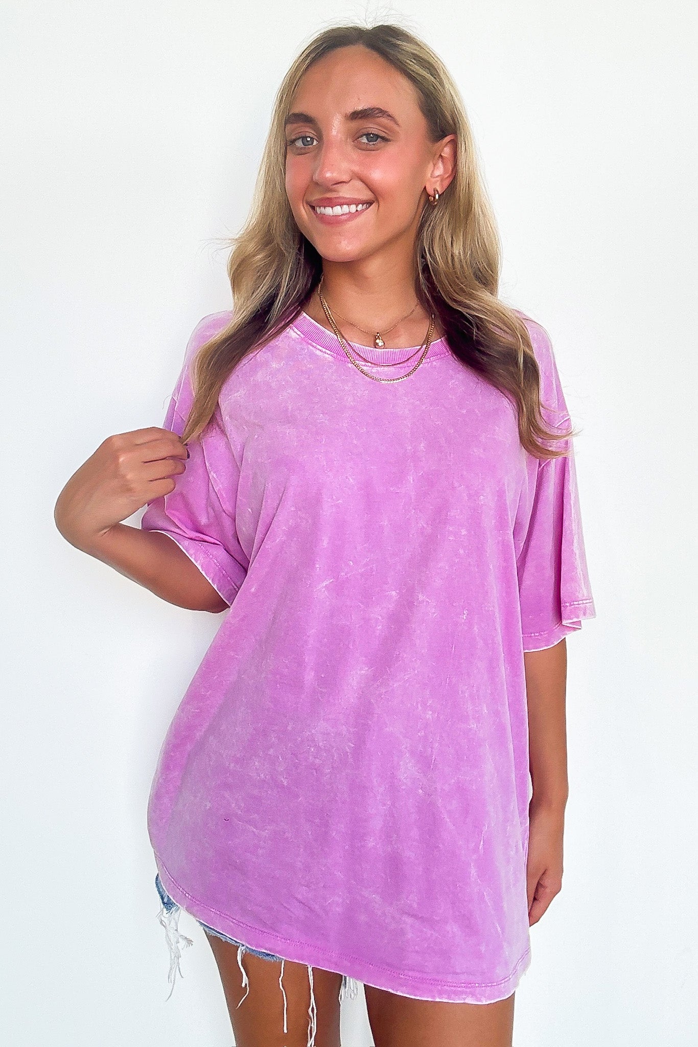 Bright Mauve / SM Melena Mineral Washed Relaxed Top - BACK IN STOCK - Madison and Mallory