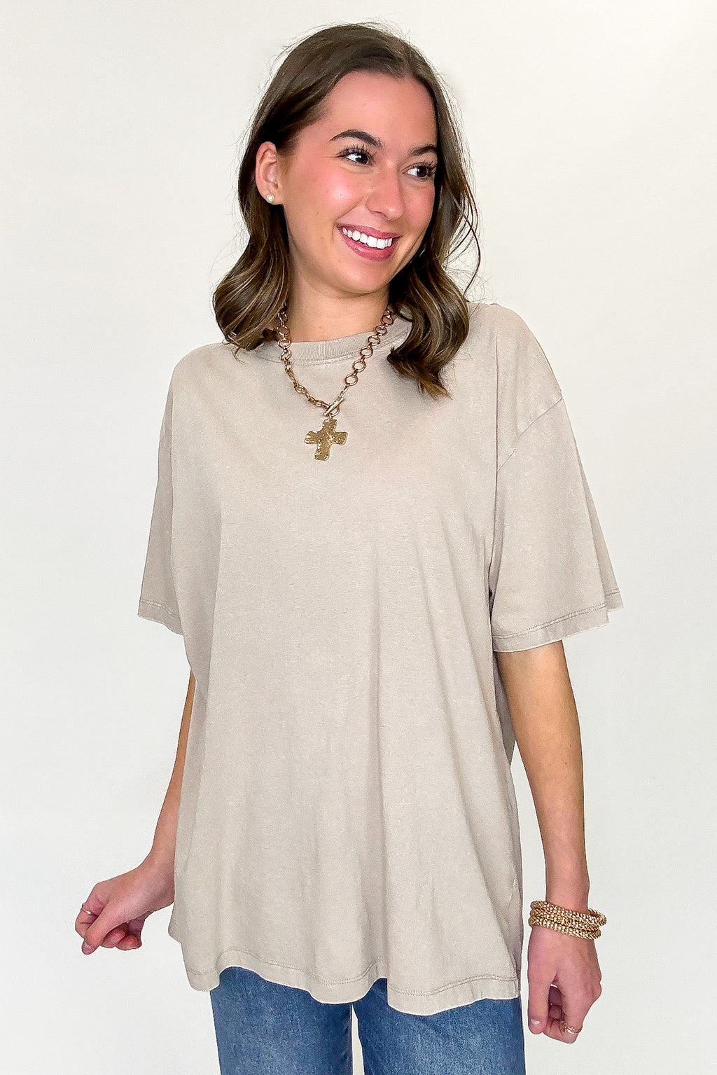 Ash Mocha / SM Melena Mineral Washed Relaxed Top - Madison and Mallory